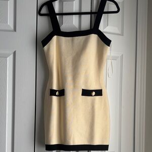 Vici Cream and Black Mini Dress